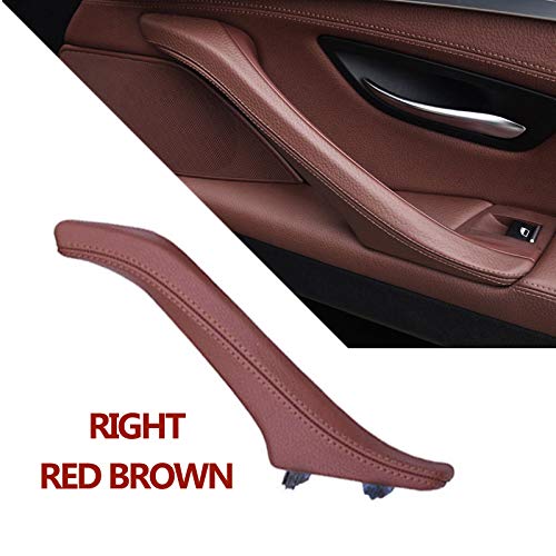 Türgriff innen, Auto Ersatz Türgriff Innen Rechts LHD RHD Innentürgriff aus Leder, links und rechts, passend for BMW 5er F10 F11 F18 520i 523i 525i 528i 535i(RIGHT RED BROWN) von YTRAVHI