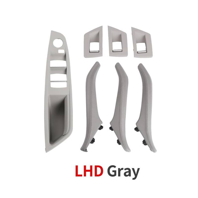 Türgriff innen, Auto Ersatz Türgriff Innen Rechts Rechter Griff, Fahrer-Innentürgriff, Ledergriff, Armlehnenverkleidung ohne Spiegelklappknopf/Passend for BMW 5er F10 F11(LHD Gray) von YTRAVHI