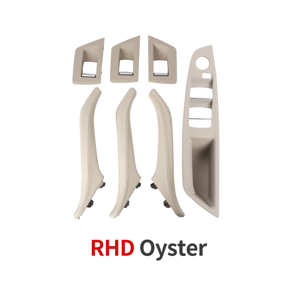 Türgriff innen, Auto Ersatz Türgriff Innen Rechts Rechter Griff, Fahrer-Innentürgriff, Ledergriff, Armlehnenverkleidung ohne Spiegelklappknopf/Passend for BMW 5er F10 F11(RHD Oyster) von YTRAVHI