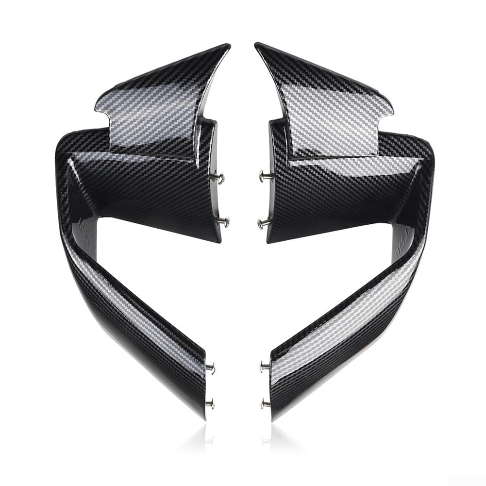 YUANGANG 1 Paar Motorradverkleidungssatz Frontspoiler Festflügel S1000RR Winglet Kits Einstellbare zweireihige Frontspoiler Feste Wind Winglets für Motorräder, Schwarz von YUANGANG