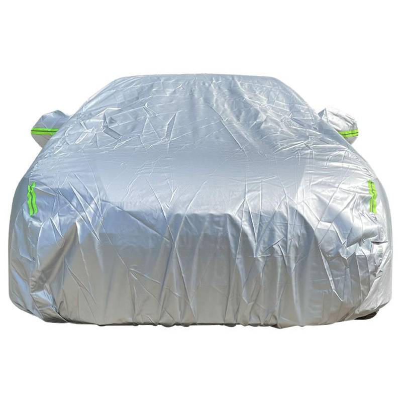 Autoabdeckung Outdoor Vollgarage 410 x 170 x 150 cm Regen Sonne Staub Schutz Autoplane Wasserdicht Atmungsaktiv Hageldecke für Autos für Alle Jahreszeiten, Weiß von YUANWAN