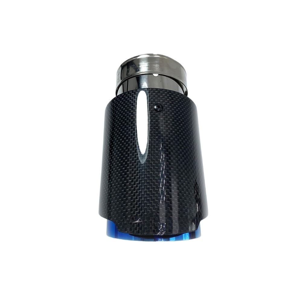 Auspuffblenden Auto Carbon Fiber glänzend Auspuffanlage Schalldämpfer Rohrspitze gerade Universal blau Edelstahl Schalldämpfer Dekorationen Auspuffblende(ID 63mm-OD 101mm) von YUANXIAO