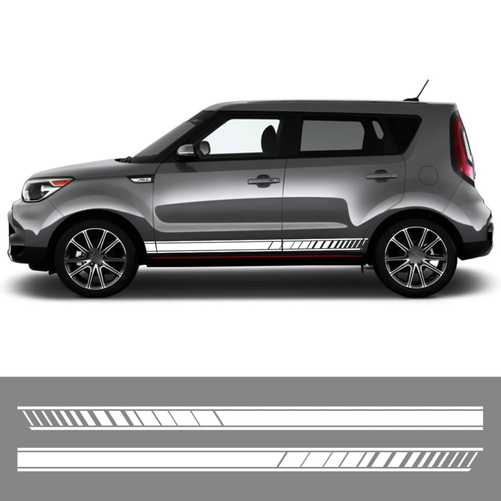 2 STÜCKE Auto beide Seite Tür Aufkleber, für Kia Soul DIY Auto Zubehör Rock Streifen Grafik Dekoration Vinyl Film Aufkleber von YUBEIER