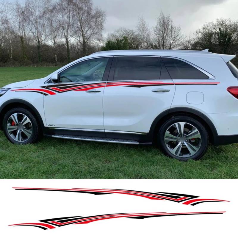 2Pcs Auto Taille Linie Vinyl Aufkleber, für Kia Sorento R 1 2 4 BL UM XM MQ4 Auto Graphics Decor Decals Externes Tuning-Zubehör von YUBEIER