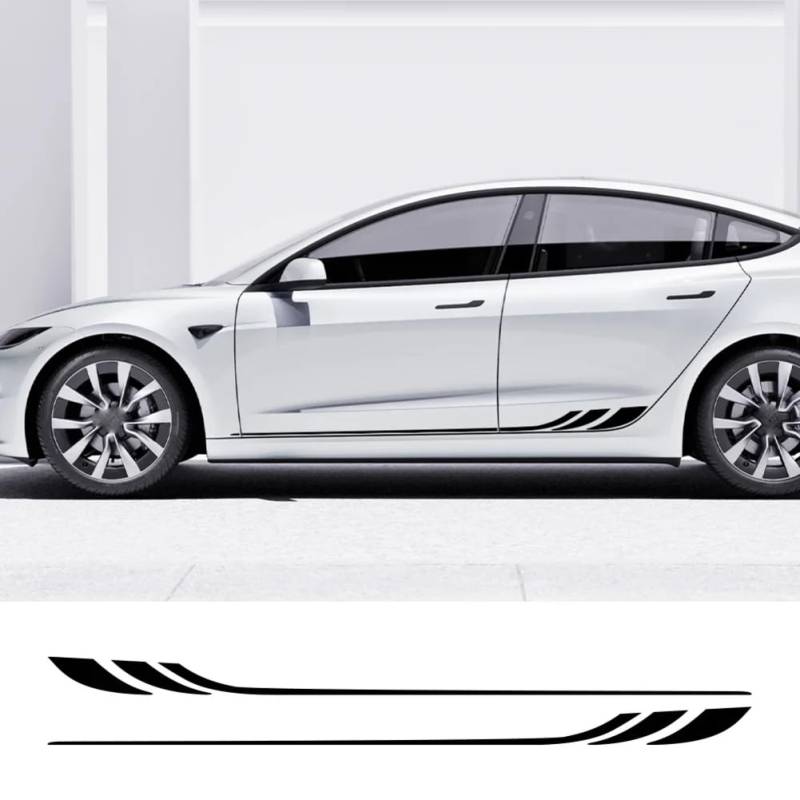 2Pcs Auto Tür Seite Vinyl Aufkleber, für Tesla Model 3 S x P100D Auto Graphical Motorsport Body Decoration Decal Tuning Zubehör von YUBEIER