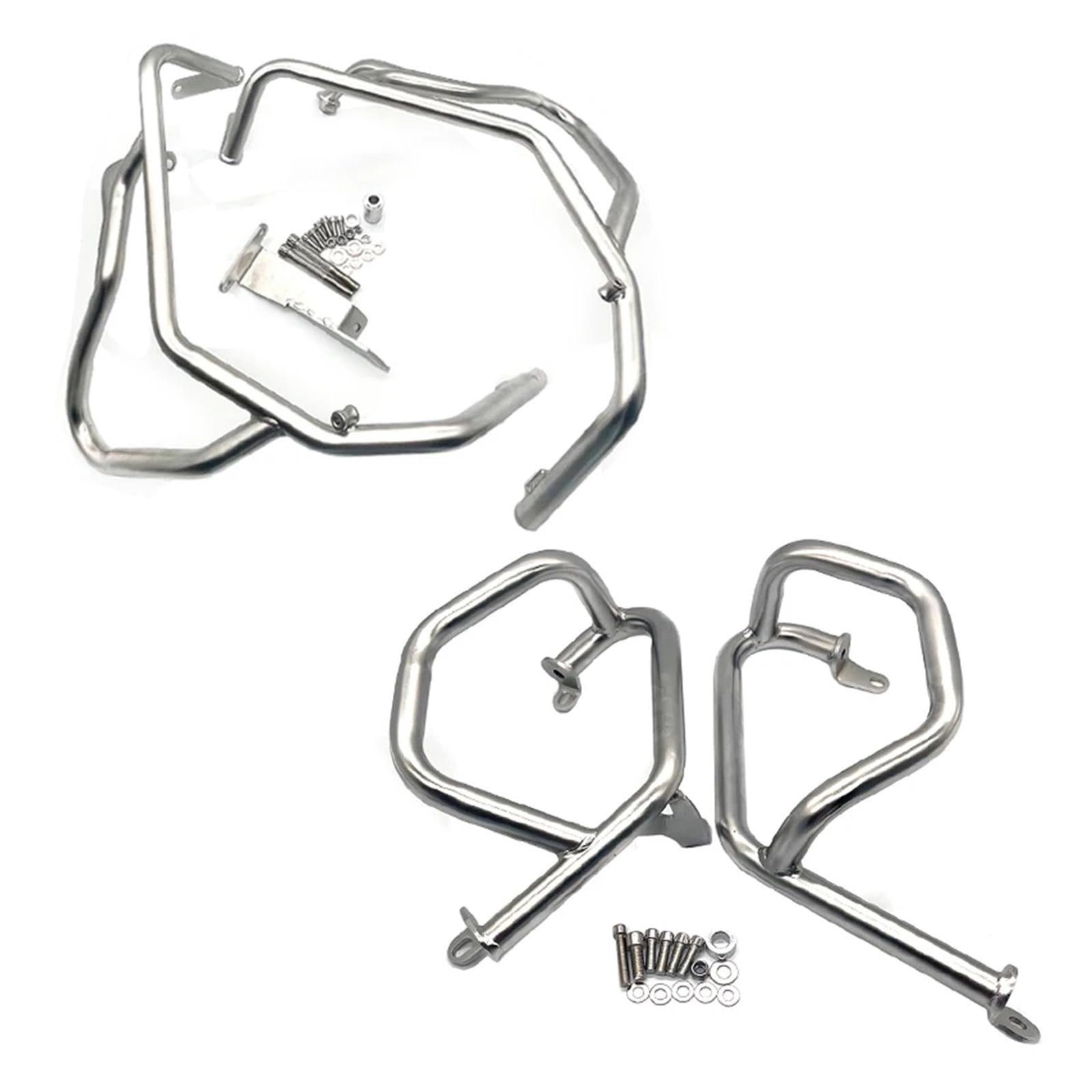 Motor-Schutzbügel Für F750GS Für F850GS 2018-2023 Motorradteile Motorsturzbügel Motorschutz Stoßstangenrahmen Fallschutz Motorrad Crashbars(Whole Set-Silver) von YUCHUJCGSS