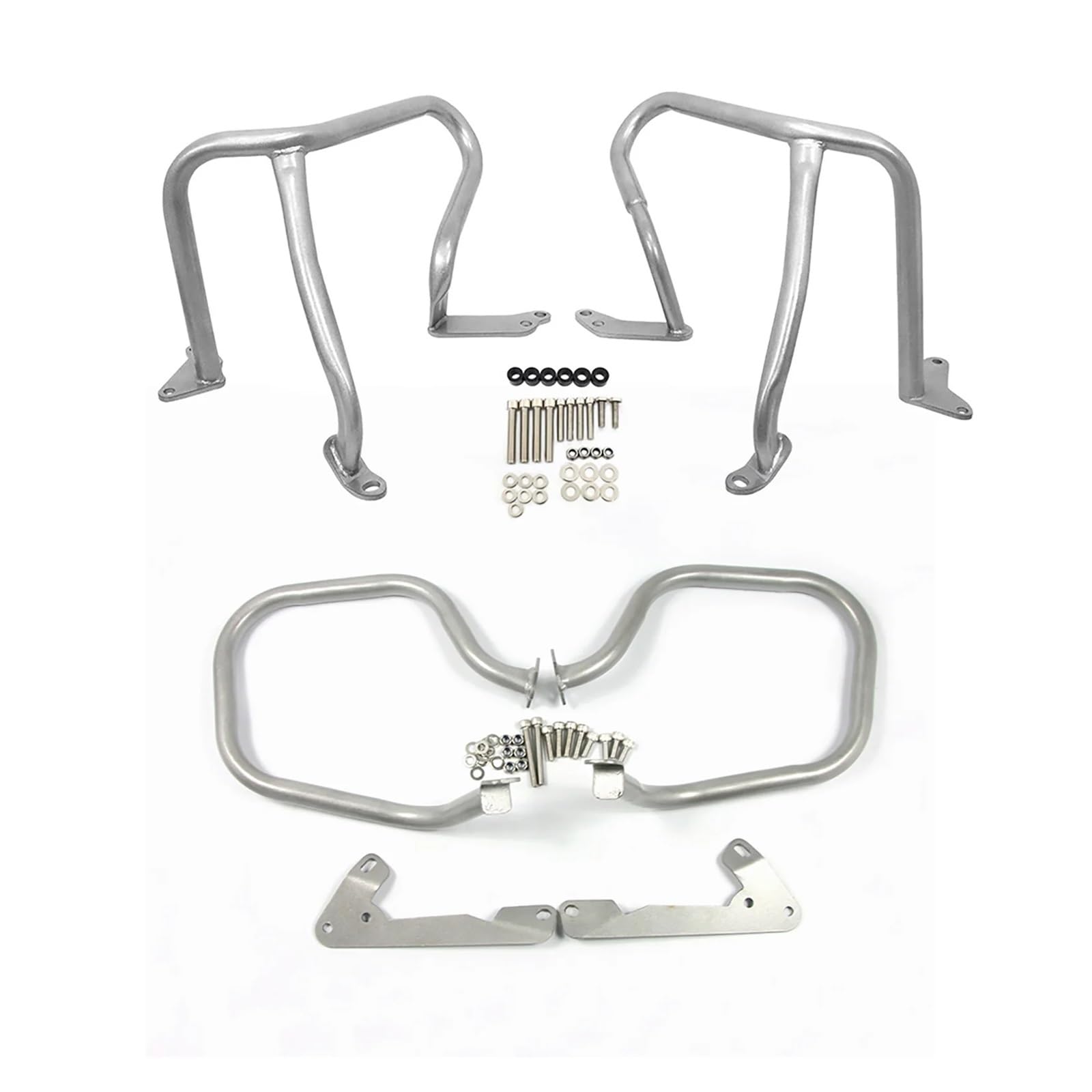 Motor-Schutzbügel Für R1250RT R1250 RT R 1250 RT 2019-2023 Motorrad Motor Schutz Seite Sattel Crash Bars Stoßstange Protector Motorrad Crashbars(Front Rear Silver) von YUCHUJCGSS