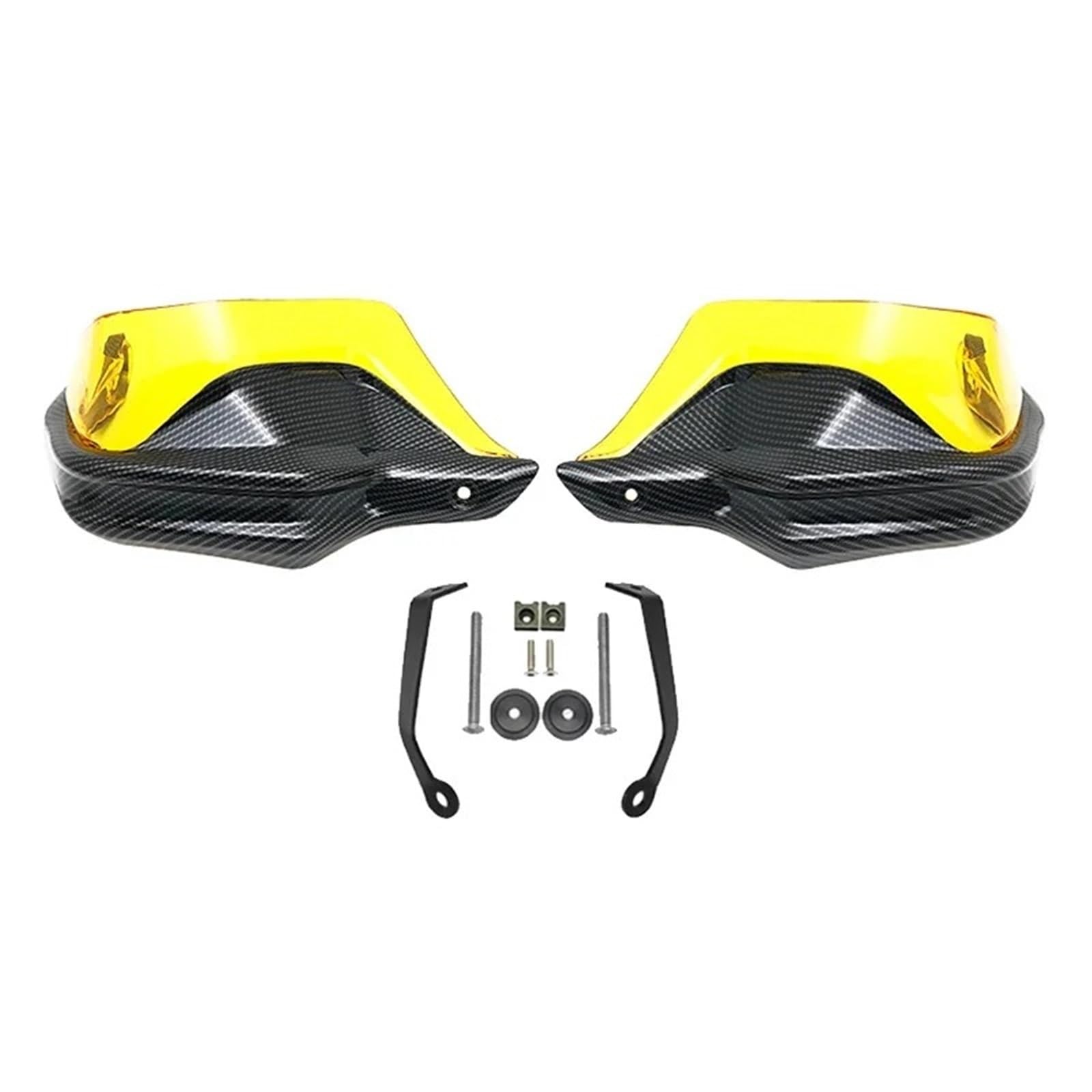 Motorrad Handschützer Für NT1100 2022 2023 Motorrad Handprotektoren Schild Wachen Windschutzscheibe Hand Wind Schutz Motorrad-Lenkerhandschützer(Carbon Yellow Set) von YUCHUJCGSS