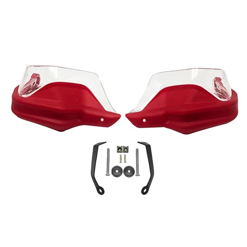 Motorrad Handschützer Für NT1100 2022 2023 Motorrad Handschutz Handprotektoren Lenker Wachen Windschutzscheibe Motorrad-Lenkerhandschützer(Red Clear Set) von YUCHUJCGSS