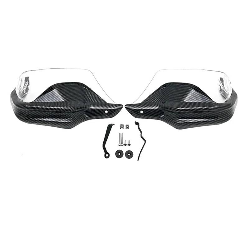 Motorrad Handschützer Für Voge 525 Für DSX Für Valico Für DS525X 2023-2024 Handschutz Handprotektoren Lenker Wachen Windschutzscheibe Motorrad-Lenkerhandschützer(Carbon Clear Set) von YUCHUJCGSS