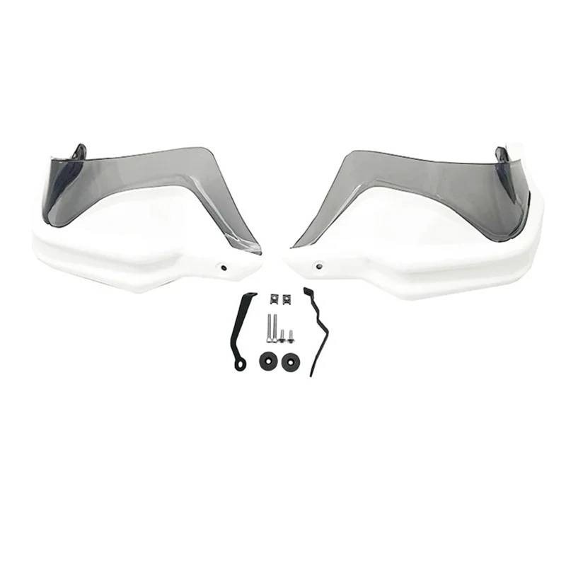 Motorrad Handschützer Für Voge 525 Für DSX Für Valico Für DS525X 2023-2024 Handschutz Handprotektoren Lenker Wachen Windschutzscheibe Motorrad-Lenkerhandschützer(White Grey Set) von YUCHUJCGSS