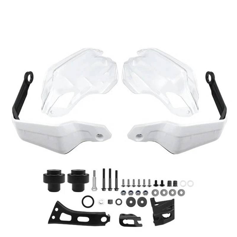 Motorrad Handschützer Für XL750 Für Transalp 2023 Motorrad Handschutz Erweiterungen Zubehör Hand Schutz Deflektoren Windschutzscheibe Stück Motorrad-Lenkerhandschützer(Set A - White TP) von YUCHUJCGSS