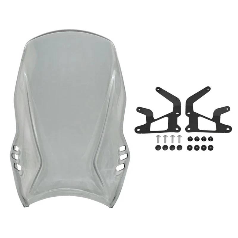 Motorrad Luftabweiser Für XSR900 2022-2024 Windschutzscheibe Windabweiser Schild Schirm Visier Glas Deflektor Windschutzscheibe(Smoke Gray) von YUCHUJCGSS