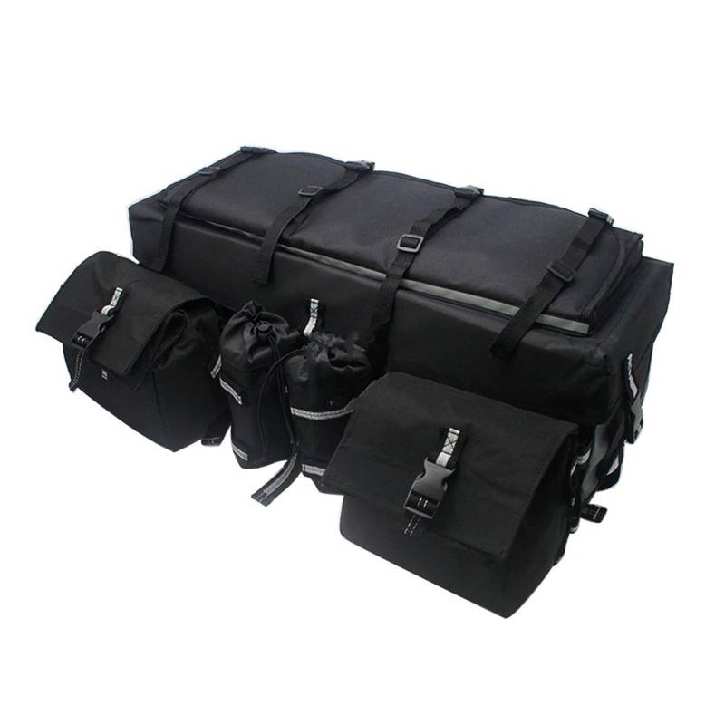 Motorradrahmen Tasche Für ATVs Für Sportsman XP Für EPS 570 900 Für ATV Quad Rack Bag Oxford Gepäckaufbewahrungstasche Hintere Frachttaschen Motorrad Sturzbügeltasche(Black) von YUCHUJCGSS