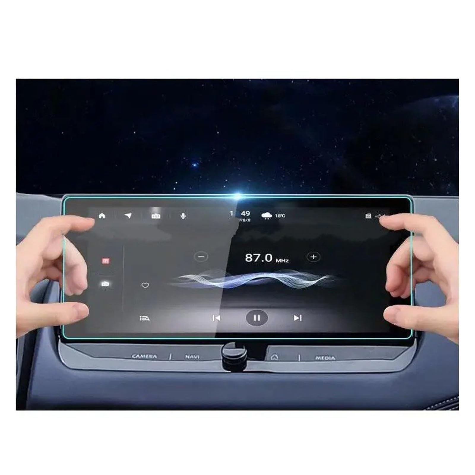 Navigation Displayschutzfolie Für Nissan Für Qashqai J12 E Für Power 2023 Gehärtetem Glas Screen Protector Film 12,3 Zoll Auto GPS Navigation Anti-Scratch-Film Navigation Schutzfolie von YUCHUJCGSS