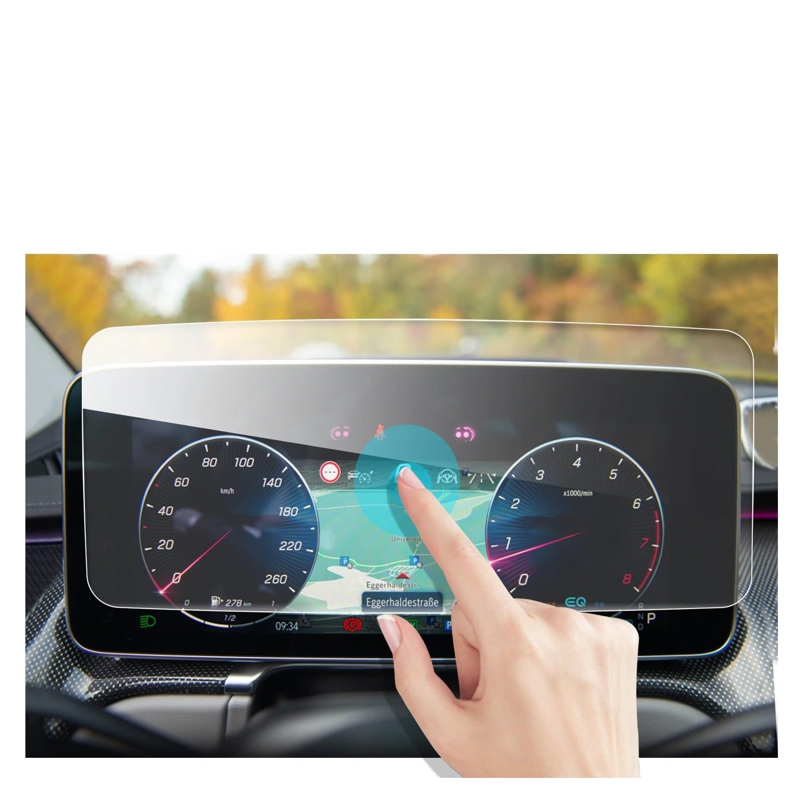 Navigation Displayschutzfolie Für S-Class Für W223 2021 Auto Screen Protector 12,3 Zoll LCD Instrument Display Auto Innen Schutz Aufkleber Navigation Schutzfolie von YUCHUJCGSS