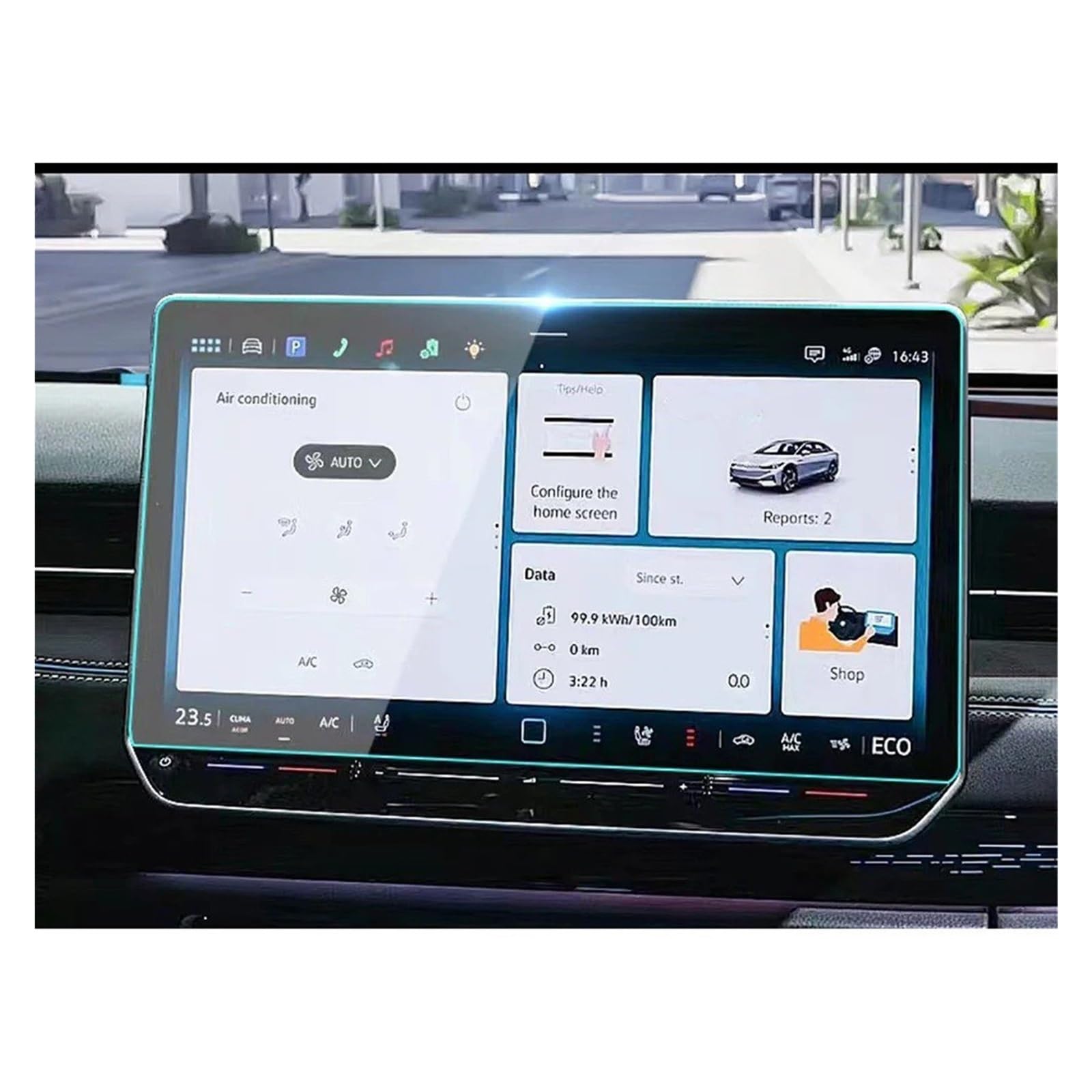 Navigation Displayschutzfolie Für VW Für ID.7 2023-2025 Auto GPS Navigation Bildschirm Schützen Glas Film Dashboard Display Gehärtetes Aufkleber Auto Zubehör Navigation Schutzfolie von YUCHUJCGSS