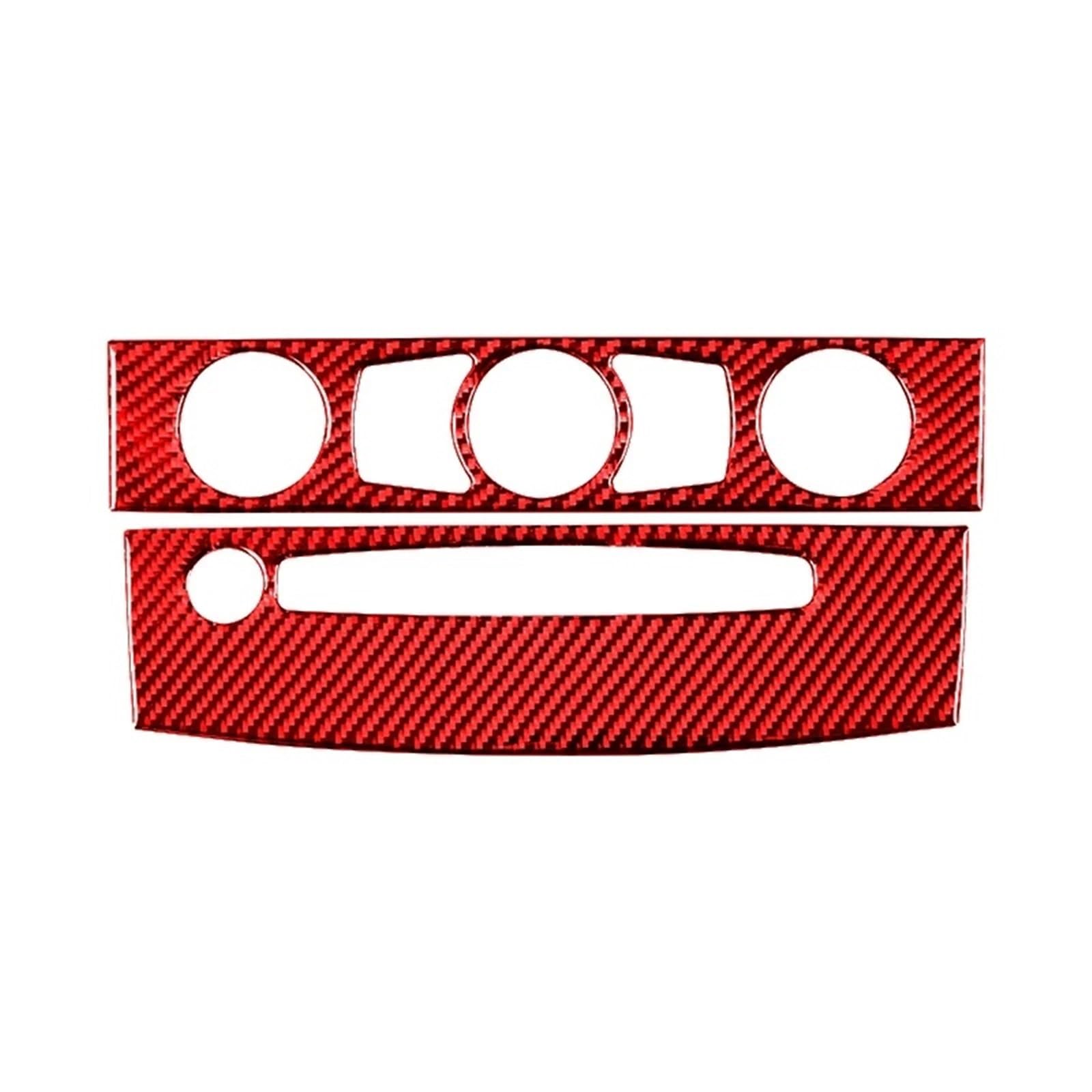 PanelMittelkonsole Für 5er E60 2004-2010 Zubehör Carbon Fiber Innenausstattung Auto Klimaanlage CD Bedienfeld Verkleidung Abdeckung Rahmen Aufkleber Auto Mittelkonsole Dekor(Style A(Red)) von YUCHUJCGSS