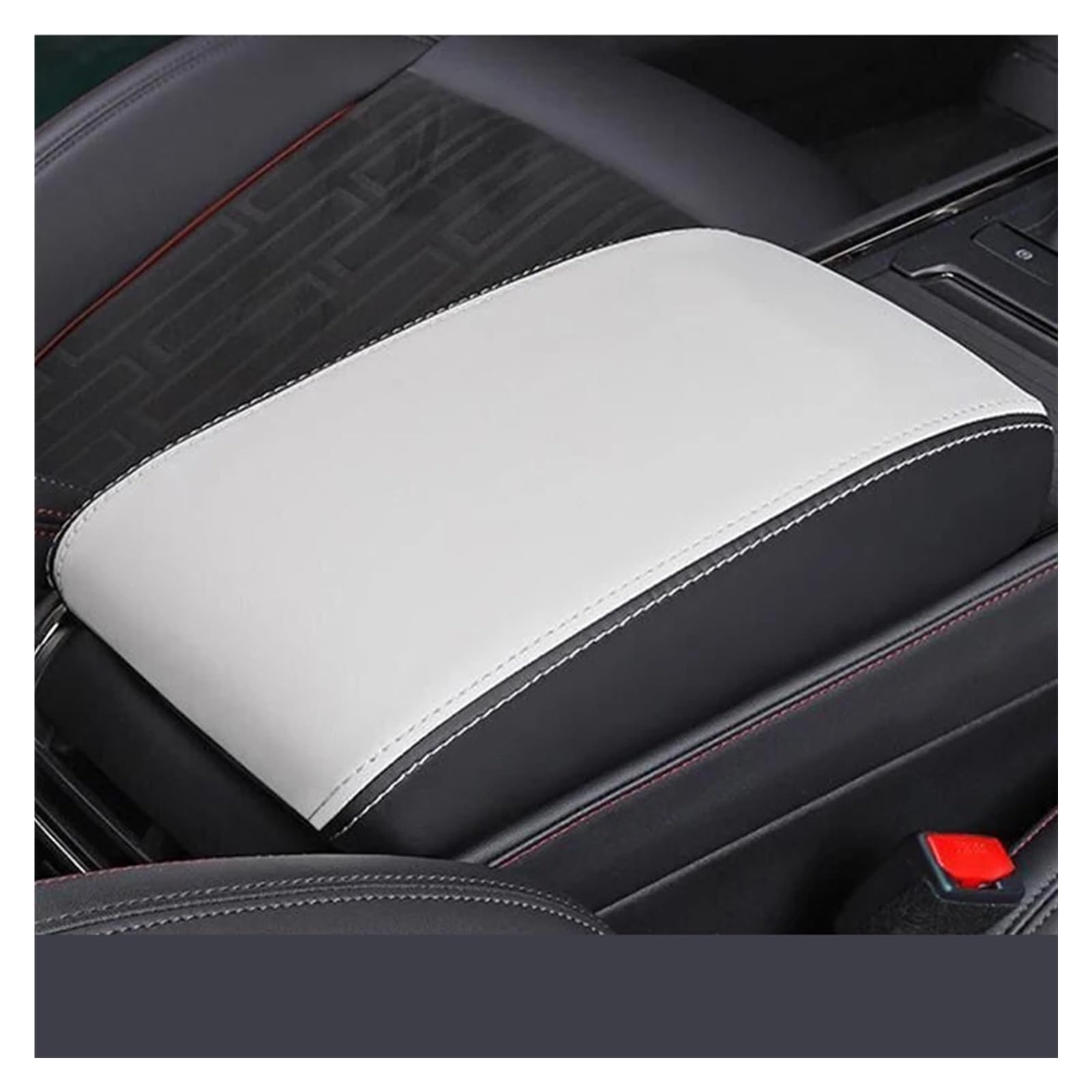 PanelMittelkonsole Für Ford Für Mondeo Für EVOS 2022 2023 Leder Auto Center Armlehne Abdeckung Auto Zentrale Steuerung Armlehne Box Oberfläche Trim Zubehör Auto Mittelkonsole Dekor(Leather White) von YUCHUJCGSS