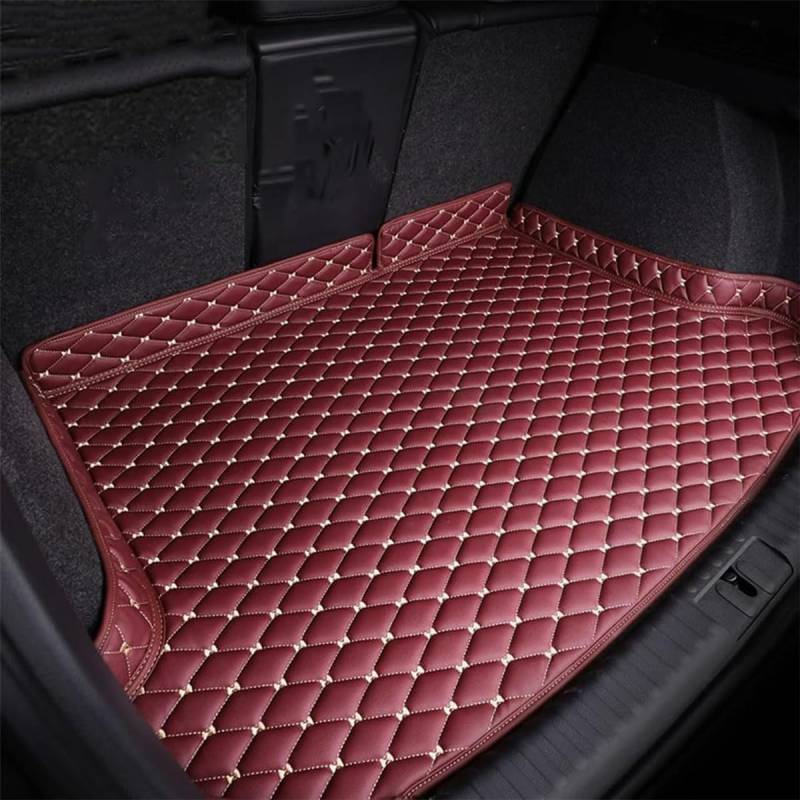 Auto Kofferraummatten für Dodge Caliber 2006-2013, Anpassen Leder Kofferraumwanne Schutzmatte wasserdichte Kratzfest rutschfest Cargo Innere Zubehör,D/Red von YUEDAM