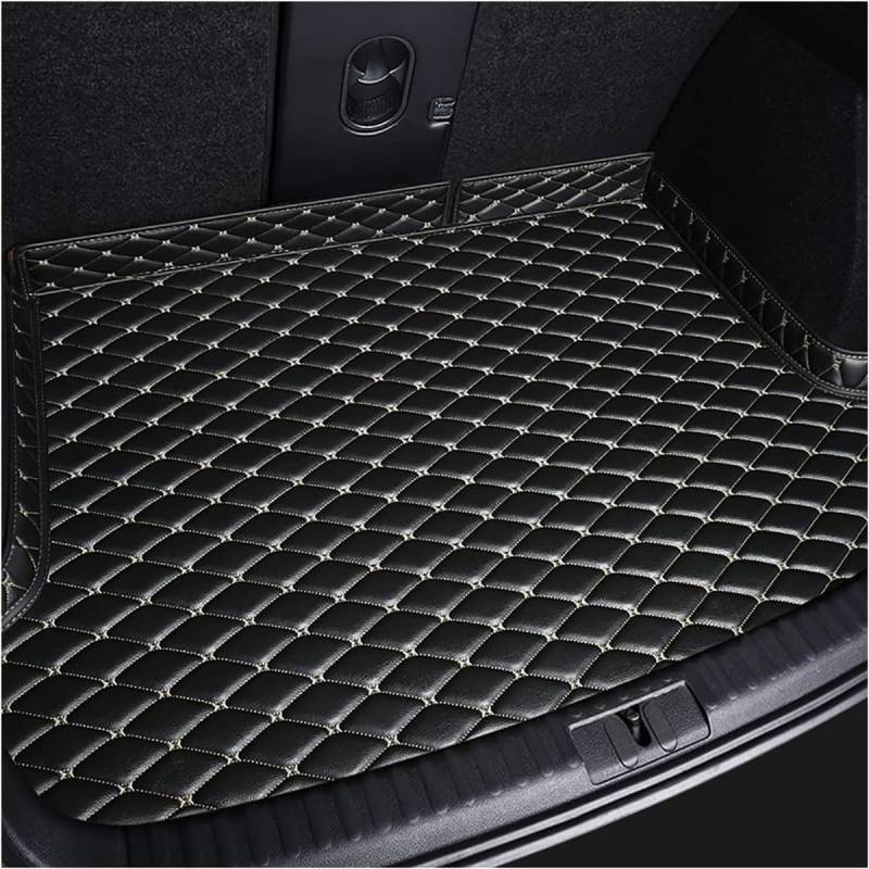 Auto Kofferraummatten für Jeep Commander 2006-2008, Anpassen Leder Kofferraumwanne Schutzmatte wasserdichte Kratzfest rutschfest Cargo Innere Zubehör,B/Black-White von YUEDAM