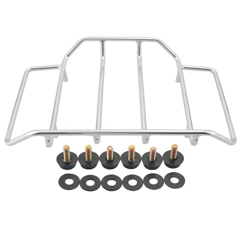 Motorrad Gepäckhalter Motorrad Gepäck Top Rack Für H&Arley Für Touring Für Road King Street Glide FLHT FLHTCU 1984-Up Hinten Gepäck Rack von YUEDONGLAN