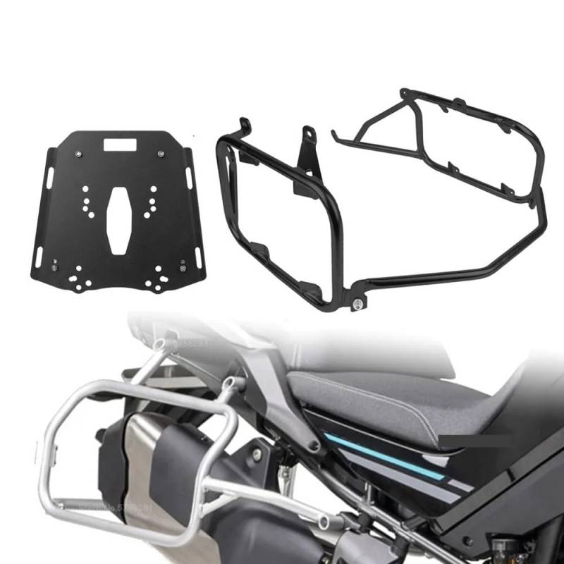 Motorrad Gepäckhalter Top Case Packtaschen Gepäckträger Für CF&Moto 450MT MT450 450 MT 2024 2025 Motorrad Satteltasche Halterung Gepäckträger von YUEDONGLAN