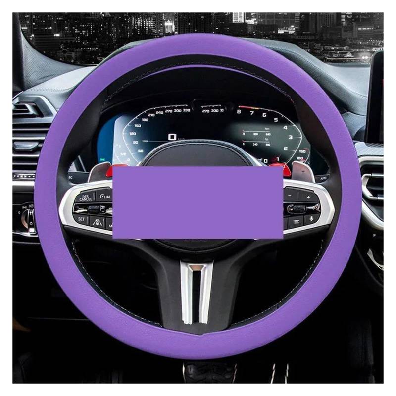 Auto-Lenkradabdeckung, Auto-Lenkradbezug, Auto-Lenkradbezug, elastische Textur, weich, Mehrfarbig, Auto-Dekorationsbezüge, Zubehör, universell(Purple) von YUEKOPOU