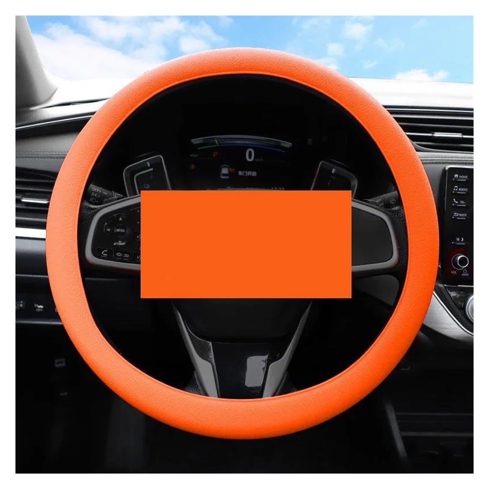 Auto-Lenkradabdeckung, Auto-Lenkradbezug, Auto-Lenkradbezug, universeller Auto-Griffgriffbezug, Schutzhülle, Innenzubehör(Oranje) von YUEKOPOU