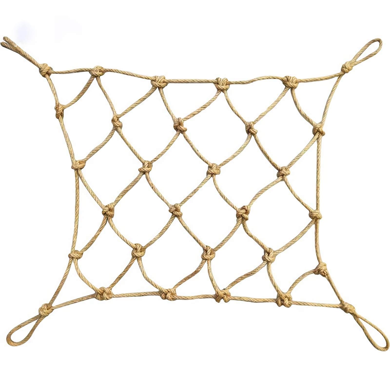 Sicherheitsseilnetz, Bed Divider Cargo Net with Rope Tension - Hemp Rope Net Children Outdoor Sports Climbing Net, Balcony Stairs Protection Garden Roof(2 * 6M(7 * 20ft)) von YUEKOPOU