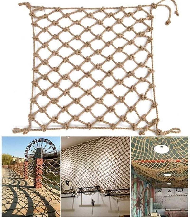 Sicherheitsseilnetz, Rope Net for Playground Pet Climbing Rope Net Rope Netting Decor Bird Rope Net Pet Climbing Rope Net Bird Toys Cargo Net Rope Mesh Rope Netting,(0.5Mx1M(1.6FTx3.3FT)) von YUEKOPOU