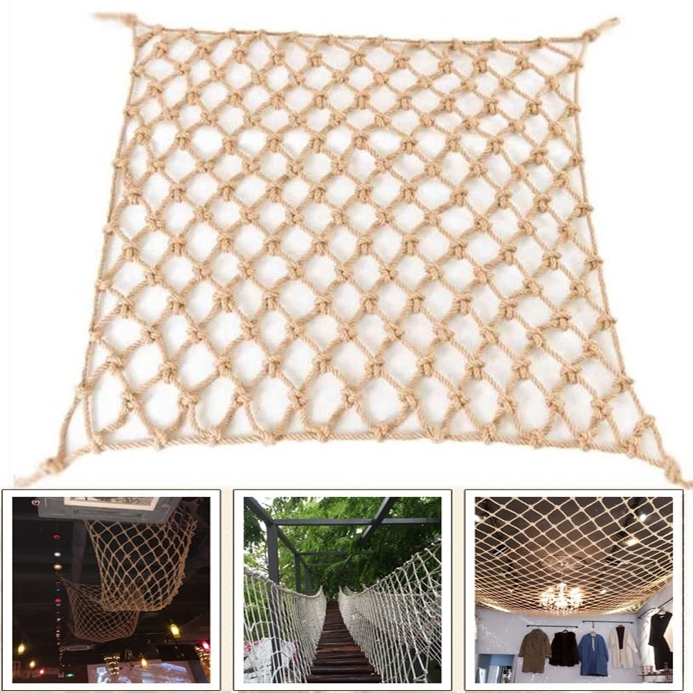 Sicherheitsseilnetz, Safety Rope Netting for Balcony,Protection Kids Hemp Rope Nets Banister,Retro Cargo Mesh Nets Truck Trailer Net Support Customization Treehouse(0.5Mx1M(1.64FTx3.28FT)) von YUEKOPOU