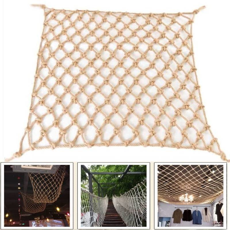 Sicherheitsseilnetz, Safety Rope Netting for Balcony,Protection Kids Hemp Rope Nets Banister,Retro Cargo Mesh Nets Truck Trailer Net Support Customization Treehouse(1Mx2M(3.3FTx6.5FT)) von YUEKOPOU