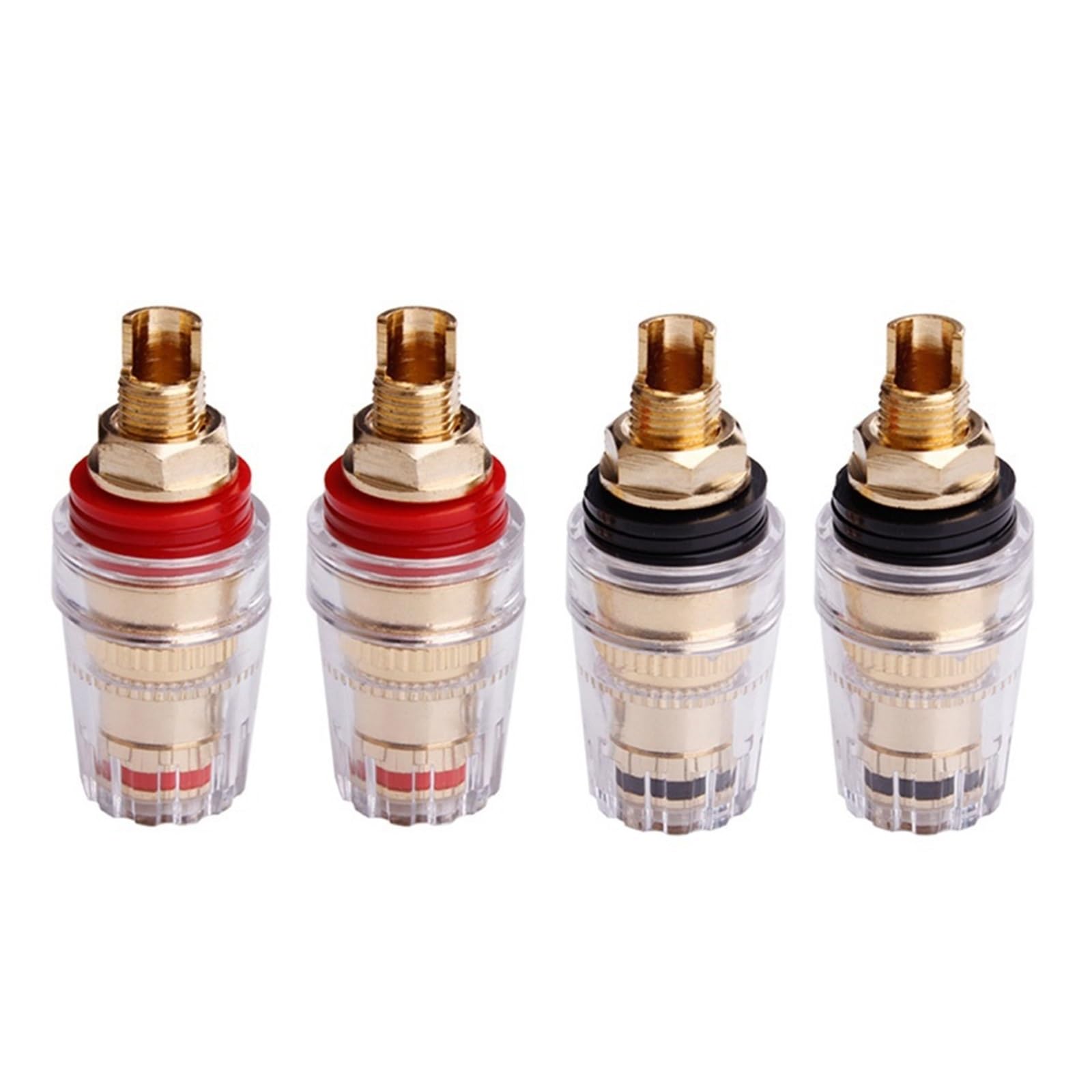 YUEKOPOU Bananen-Lautsprecher-Stecker, Bananen-Kab 4Pcs Brass Crystal Binding Post for Thread Audio Speaker Amplifier 4mm Banana Plug Terminals Connector HiFi Audio DIY(Big Short) von YUEKOPOU