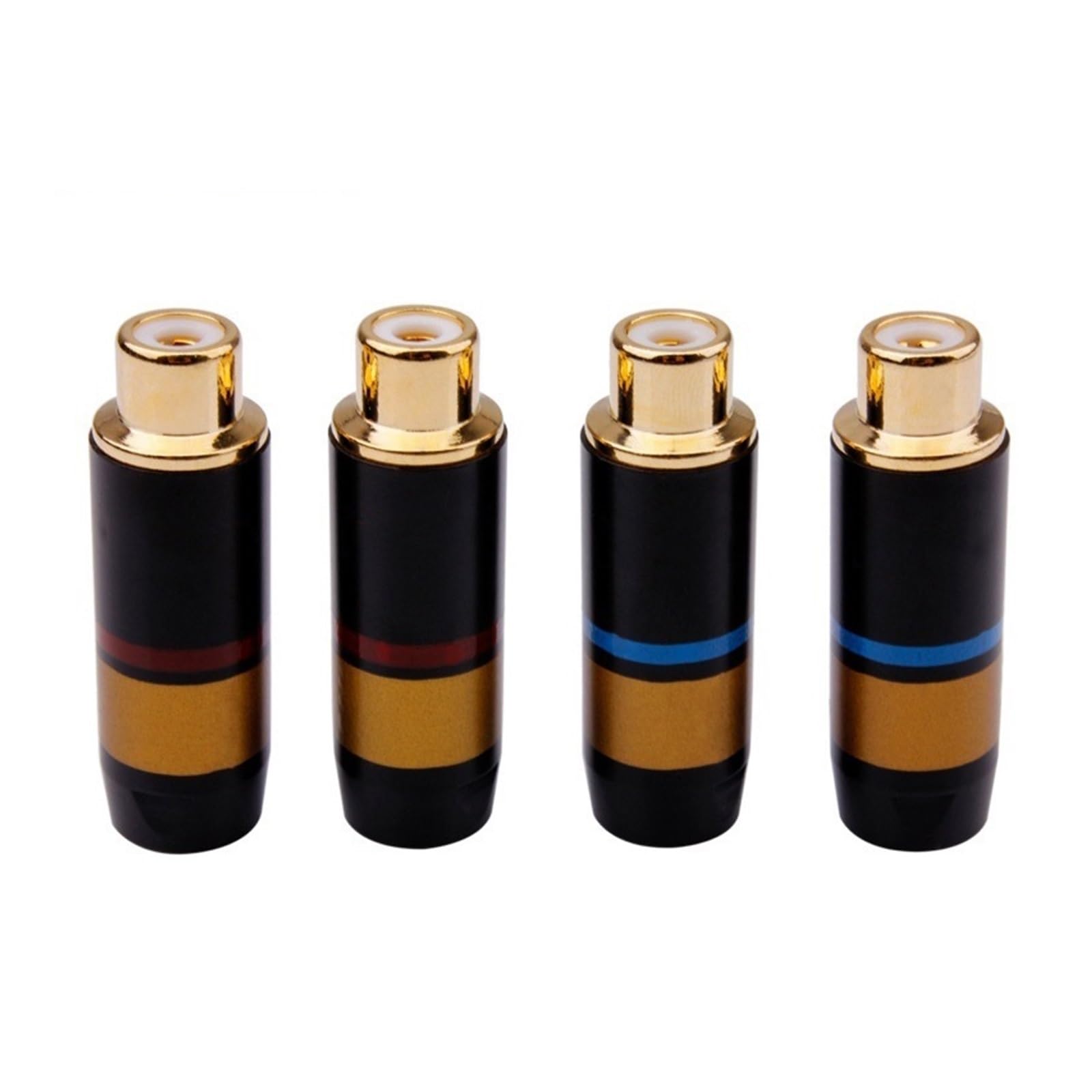 YUEKOPOU Bananen-Lautsprecher-Stecker, Bananen-Kab 4pcs/Lot Gold Plating Connector Female Jack Adapter Video/Audio Wire Connector von YUEKOPOU