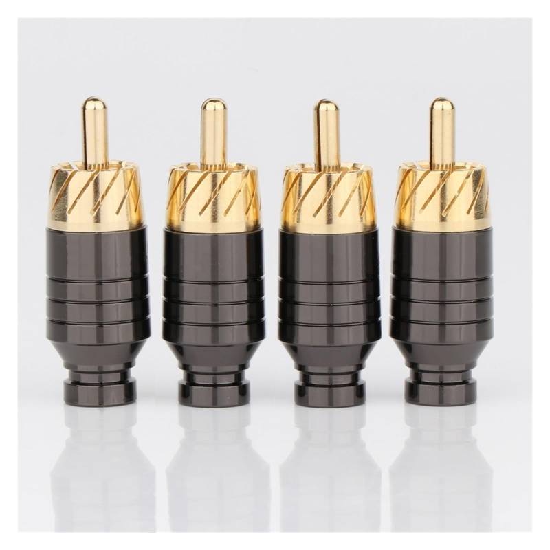 YUEKOPOU Bananen-Lautsprecher-Stecker, Bananen-Kab 4pcs Copper Plug Gold Plated Audio Video Adapter Connector von YUEKOPOU