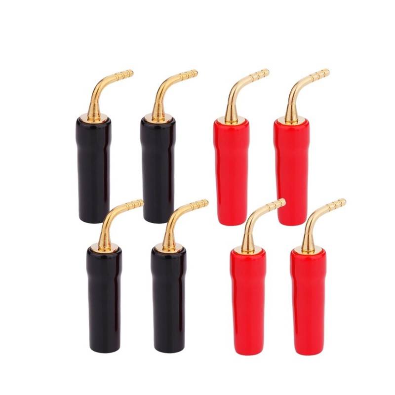 YUEKOPOU Bananen-Lautsprecher-Stecker, Bananen-Kab 8PCS 2 MM Wire Pin Terminals Plug Banana Plugs Speaker Screw Lock Cable Connectors Rubber Wire Adapter Covers von YUEKOPOU