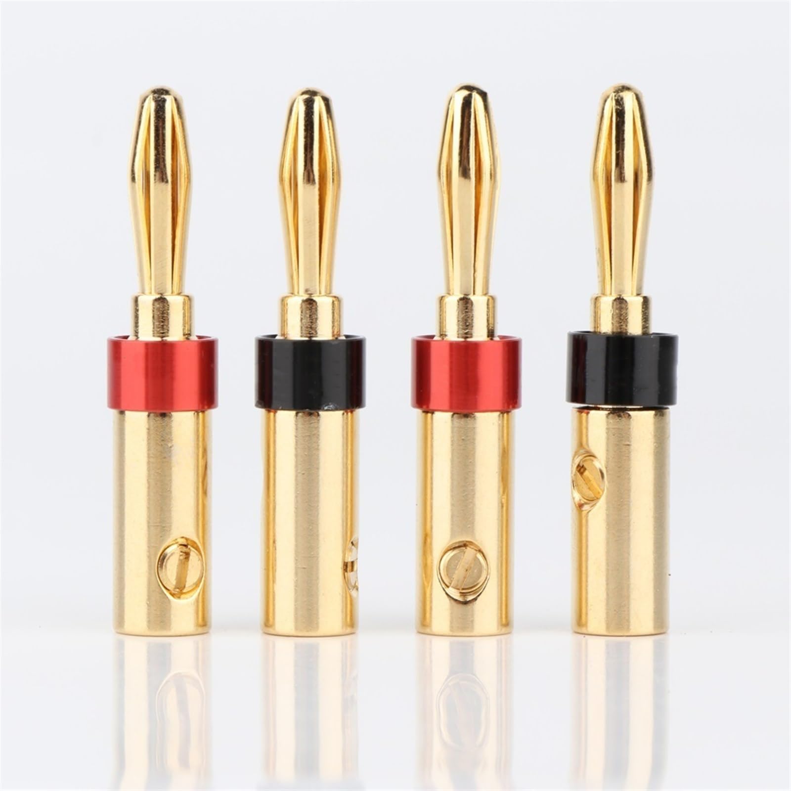 YUEKOPOU Bananen-Lautsprecher-Stecker, Bananen-Kab 8pcs Gold-Plated Banana Plugs 4mm Banana Plug for Video Speaker Adapter Audio von YUEKOPOU