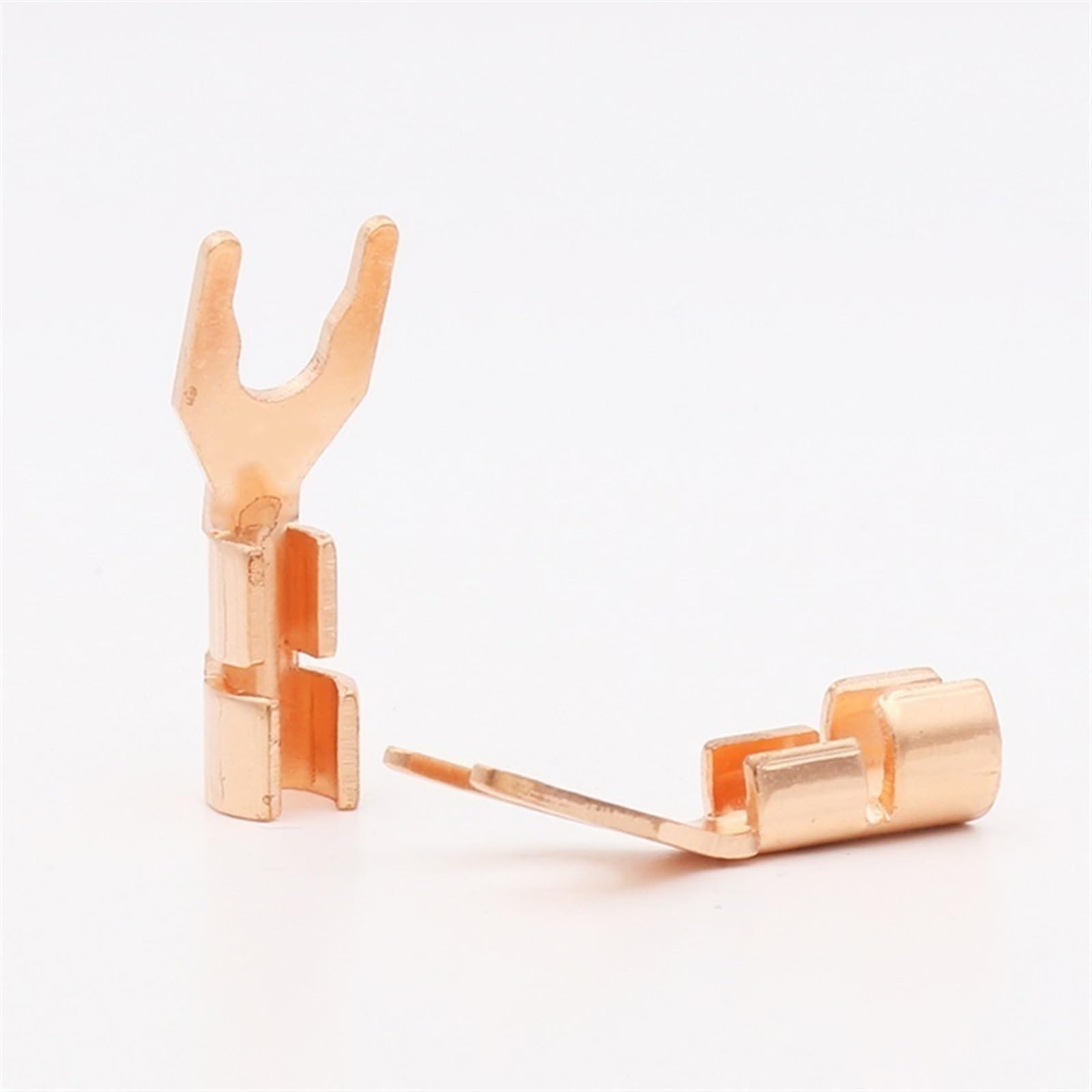 YUEKOPOU Bananen-Lautsprecher-Stecker, Bananen-Kab 8pcs HiFi Audio Pure Copper Speaker Y Spades for DIY Speaker Cable Pure Copper Speaker Y Spades Fork Connector von YUEKOPOU