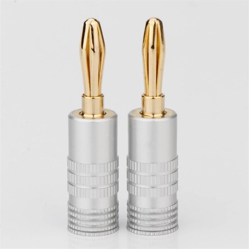 YUEKOPOU Bananen-Lautsprecher-Stecker, Bananen-Kab Banana Connectors Excellent 24K Gold Speaker Banana Plugs for Audio Video Speaker Connector Plug von YUEKOPOU