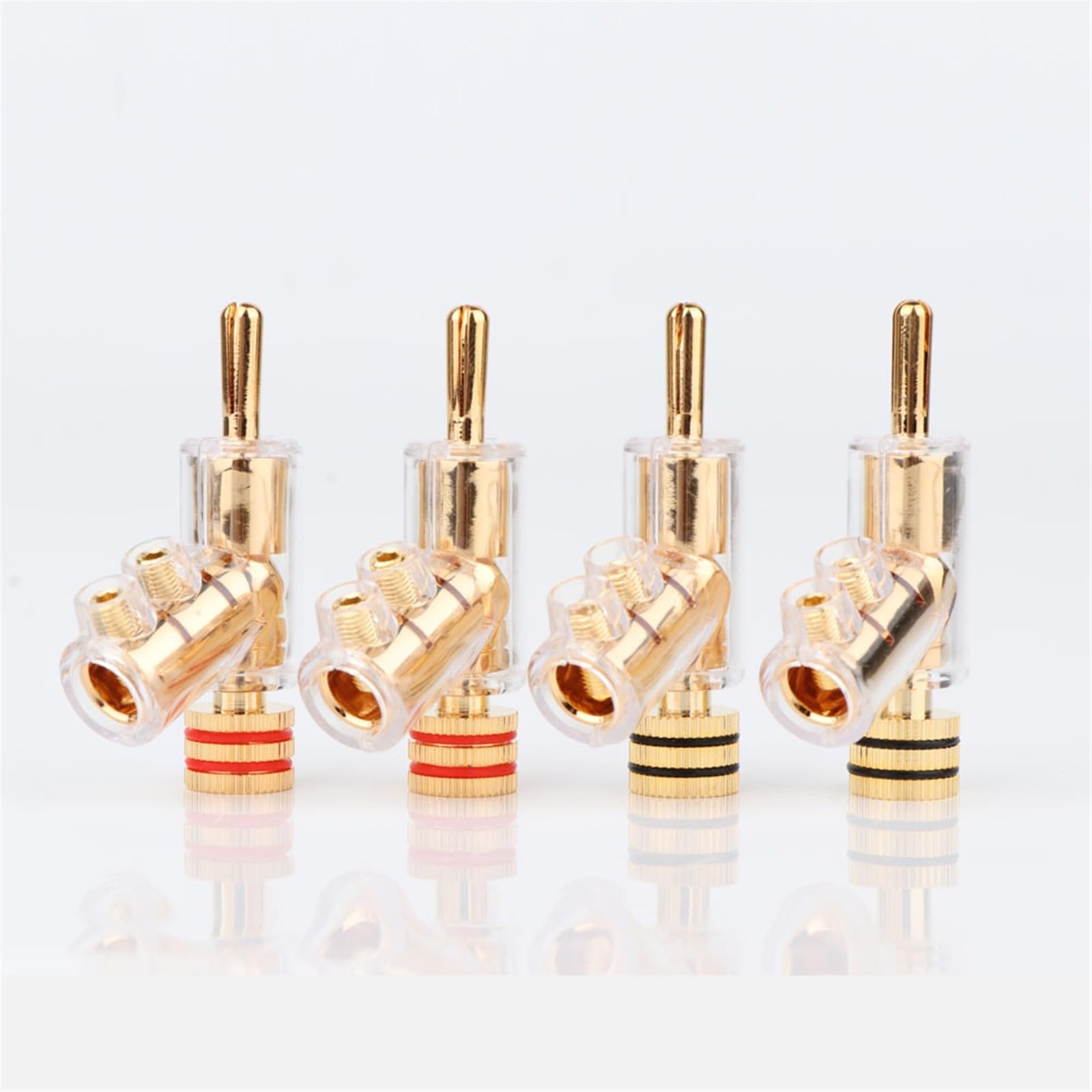 YUEKOPOU Bananen-Lautsprecher-Stecker, Bananen-Kab High Performance 24K Gold Plated Audio Banana Connectors 45Dgree Locking Banana von YUEKOPOU