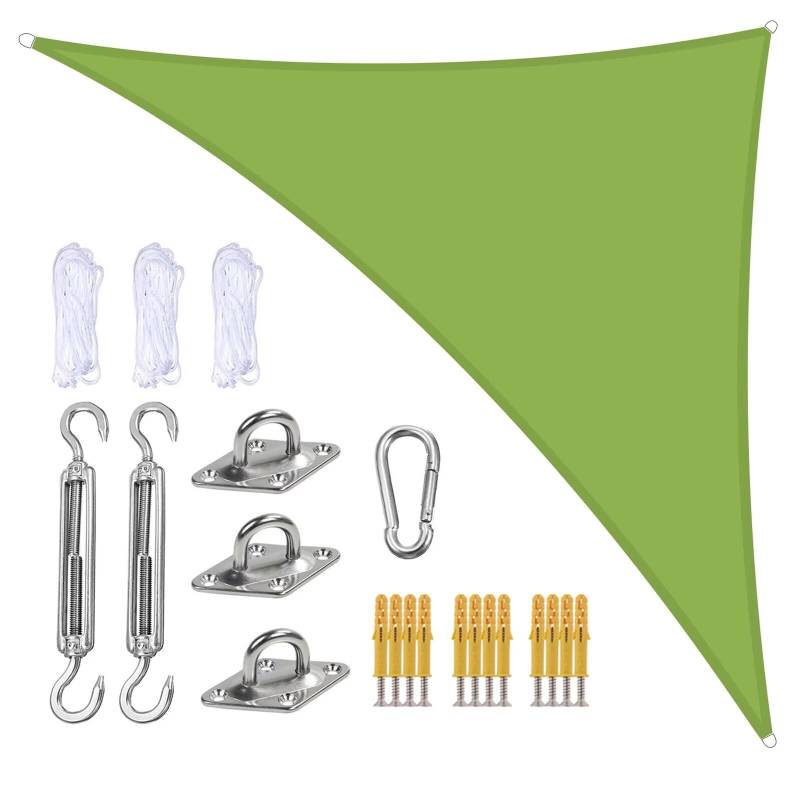 YUEKOPOU Gartensegel, Sonnensegel mit Seil, Sonnensegel mit Seil, dreieckiges Sonnensegel, Garten-Terrassen-Pool-Sonnensegel,(Green,3x4x5m) von YUEKOPOU