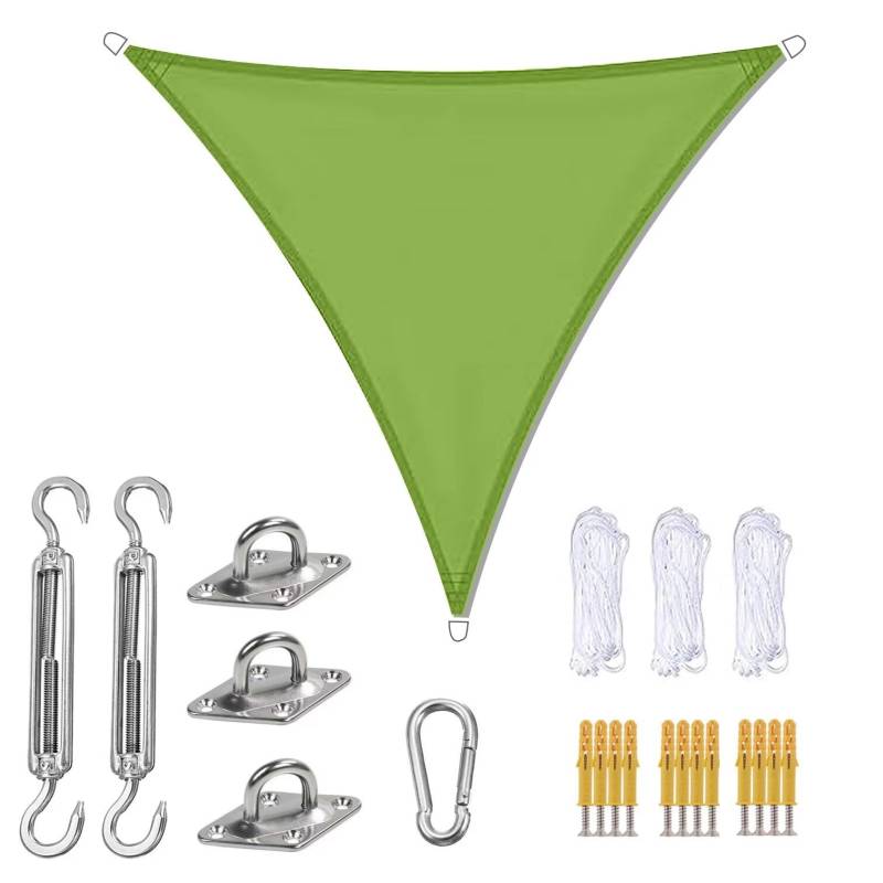 YUEKOPOU Gartensegel, Sonnensegel mit Seil, Sonnensegel mit Seil, dreieckiges Sonnensegel, Garten-Terrassen-Pool-Sonnensegel,(Green,4.5x4.5x4.5m) von YUEKOPOU