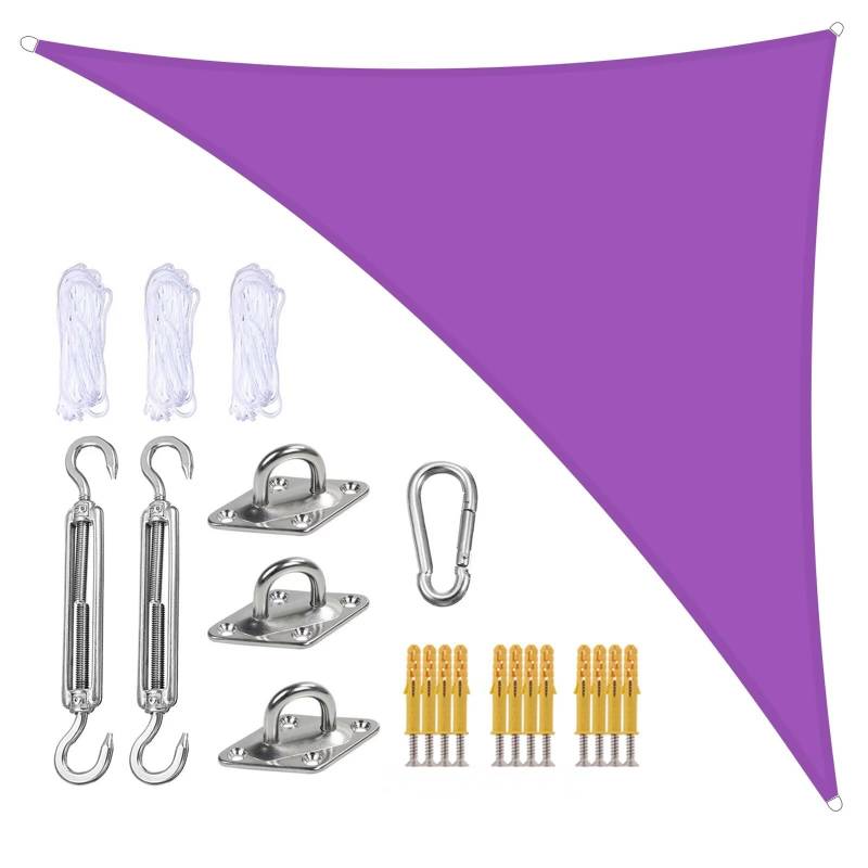 YUEKOPOU Gartensegel, Sonnensegel mit Seil, Sonnensegel mit Seil, dreieckiges Sonnensegel, Garten-Terrassen-Pool-Sonnensegel,(Purple,3x4x5m) von YUEKOPOU