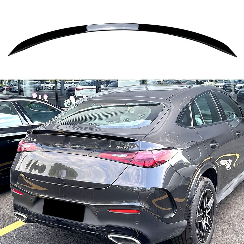 Automobil Spitze Heckspoiler Spoiler für GLC Coupe C254 2023-2025, Heckklappe mit hohem Kick-Wing-Lippenteil, glänzend schwarz von YUENAN2025