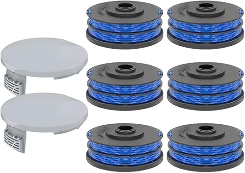 YUETTYY Ersatz-Rasentrimmer-Spule und Spulenabdeckungen für Rasentrimmer-Spulen und Schnurzubehör von Ryobi-RLT4027, RLT4125, RLT5027, RLT6030, RLT6130 Rasentrimmer-Spule und Schnurzubehör (6+2) von YUETTYY