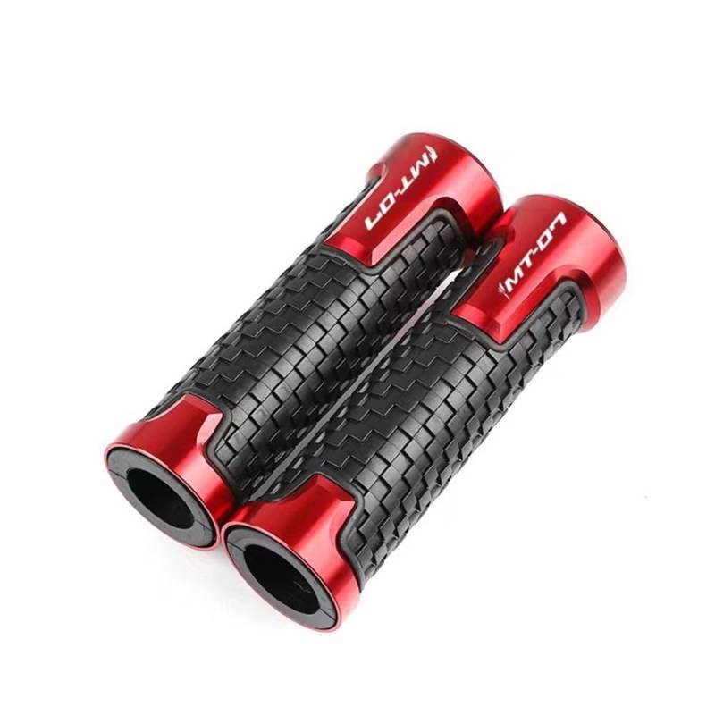 Lenkergriffe 22MM 7/8" Für Y&AMA&HA MT07 MT 07 MT-07 2014-2021 Motorrad-Lenkergriffe CNC-Lenkergriffe Gummigelgriffe(Red) von YUEVABDE