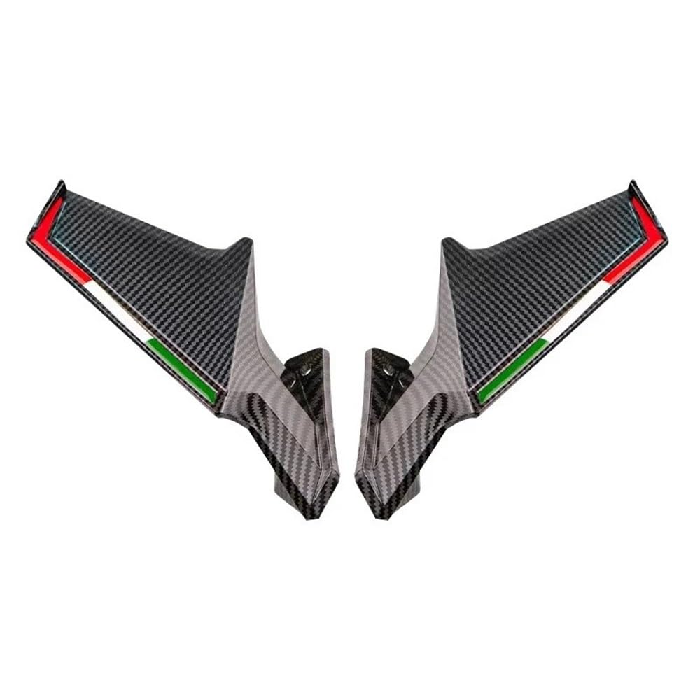 Motorrad Rückspiegel Motorrad-Seitenspiegel, Winglets, Windflügel, Verstellbar, Drehbar, Für H&ONDA CBR650R, CBR500R, CBR400R 2019–2024(Carbon Fiber Look) von YUEVABDE