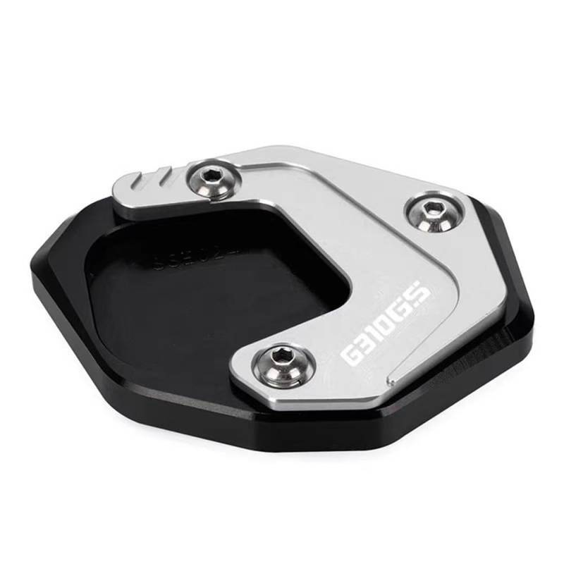 Seitenständer-Stützplatte Für B&MW G310GS G 310 GS 2018-2023 2022 2021 CNC Kickstand Seite Stehen Verlängerung Fuß Pad Unterstützung Motorrad Zubehör(Silver) von YUEVABDE