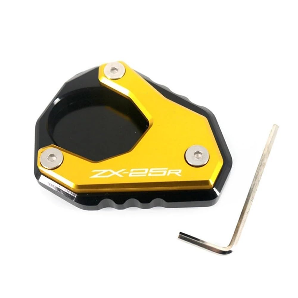 Seitenständer-Stützplatte Für KA&was&AKI ZX-25R ZX25R 2020-2023 Motorrad CNC Kickstand Fuß Seitenständer Verlängerung Pad Stützplatte Vergrößern Ständer(Gold) von YUEVABDE